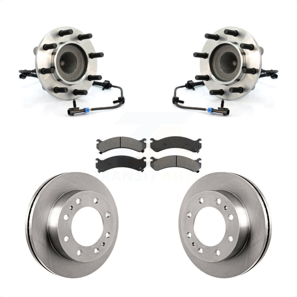 Hub Bearing Brake Rotor Pad Front Kit For Chevrolet Express 3500 GMC Savana 4500