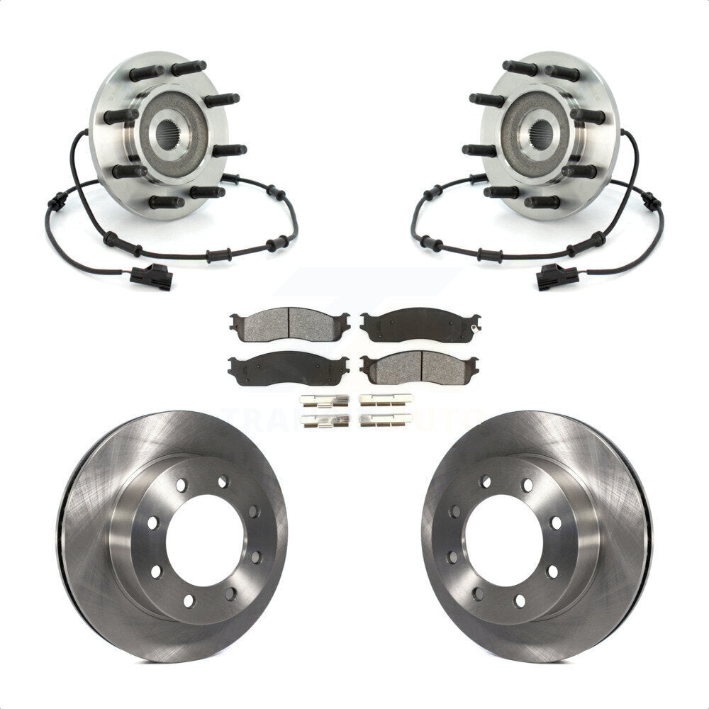 Hub Bearing Disc Brake Rotor Pad Front Kit For 2003-2005 Dodge Ram 2500 3500 4WD