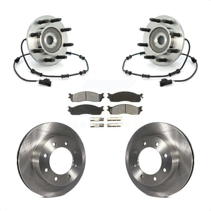 Hub Bearing Disc Brake Rotor Pad Front Kit For 2003-2005 Dodge Ram 2500 3500 4WD