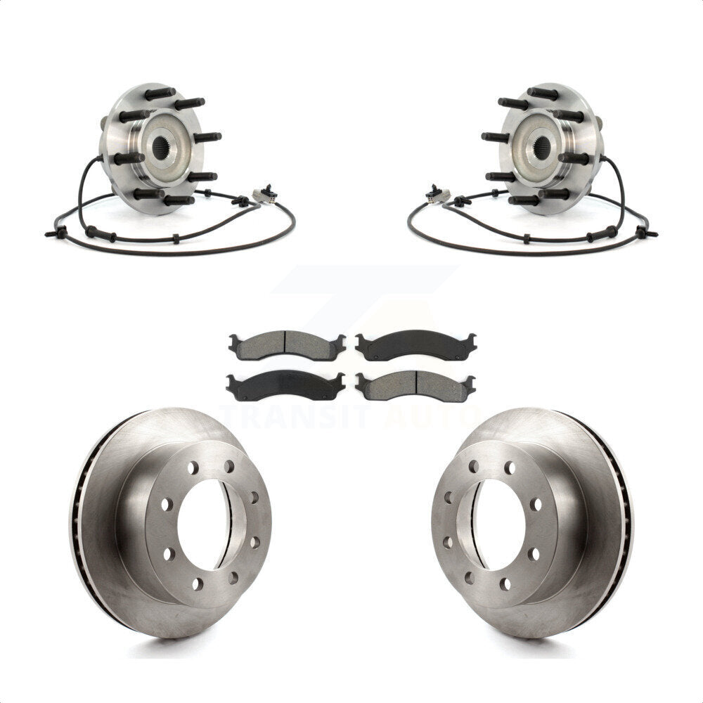 Hub Bearing Assembly Disc Brake Rotor And Pads Front Kit For Dodge Ram 2500 3500