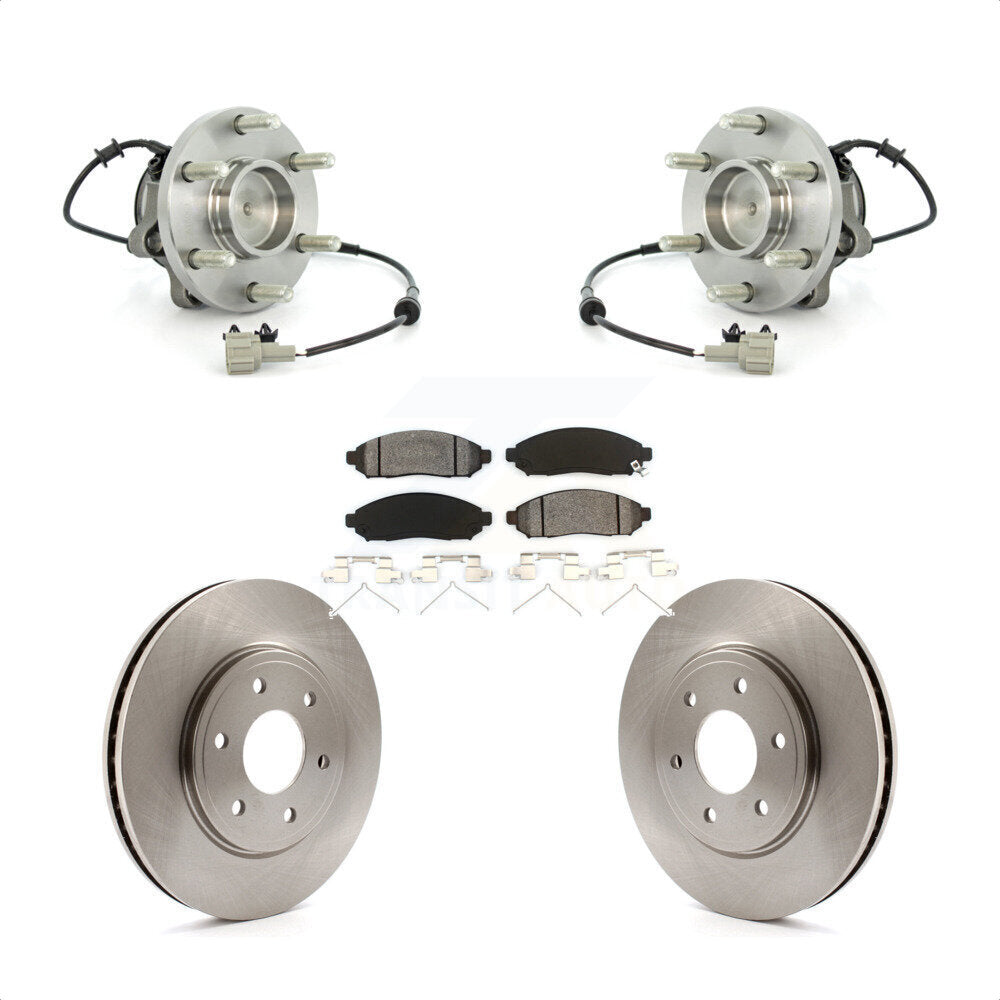 Hub Bearing Disc Brake Rotor & Pads Front Kit For Nissan Frontier Suzuki Equator