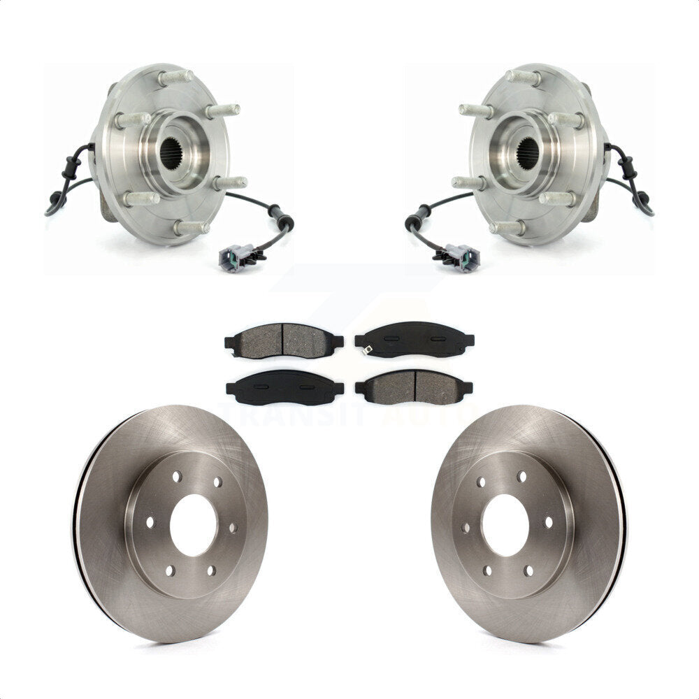 Hub Bearing Brake Rotor & Pads Front Kit For Nissan TITAN Pathfinder Armada QX56