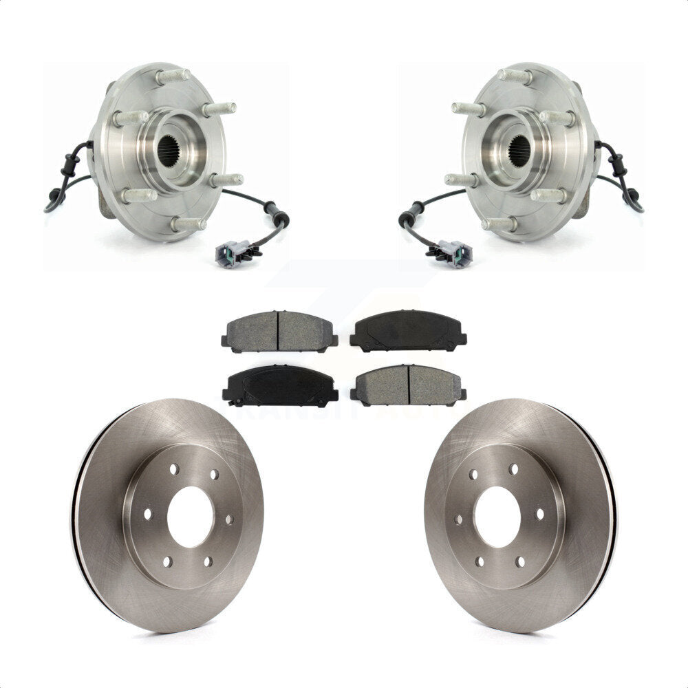 Hub Bearing Assembly Disc Brake Rotors And Pads Front Kit For INFINITI QX56