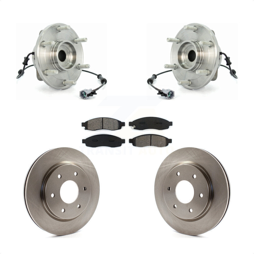 Hub Bearing Disc Brake Rotor Pad Front Kit For Nissan TITAN INFINITI QX56 Armada