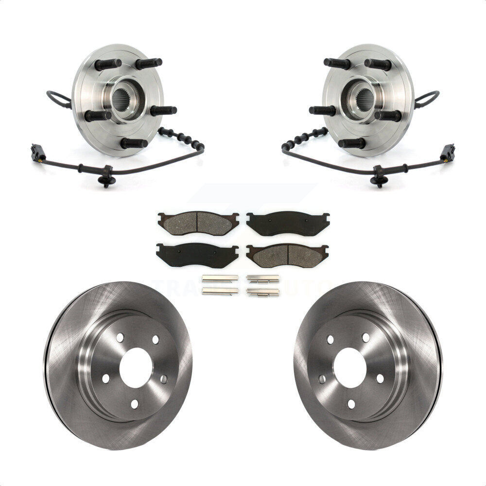 Hub Bearing Assembly Disc Brake Rotors And Pads Front Kit For Dodge Ram 1500