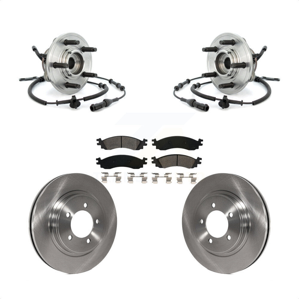 Hub Bearing Disc Brake Rotor Pads Front Kit For Ford Explorer Sport Trac Mercury