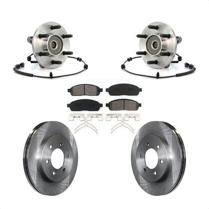Hub Bearing Disc Brake Rotor & Pads Front Kit For Ford F-150 Lincoln Mark LT 4WD