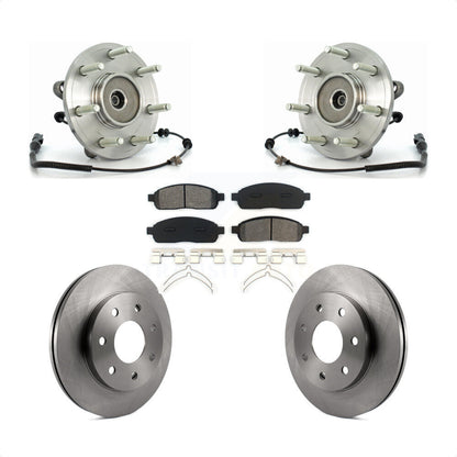 Hub Bearing Disc Brake Rotor & Pads Front Kit For Ford F-150 Lincoln Mark LT 4WD