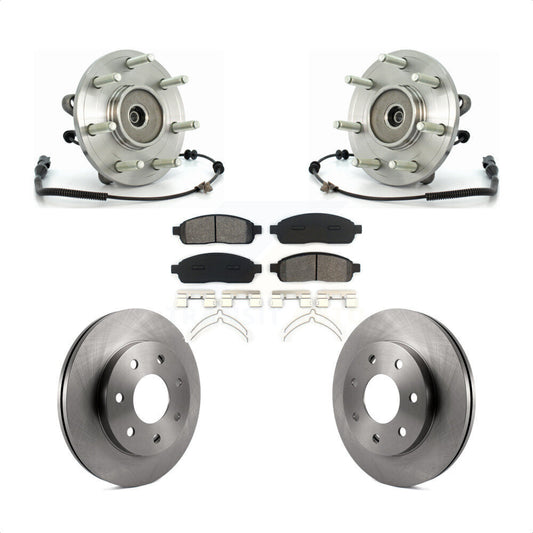 Hub Bearing Disc Brake Rotor & Pads Front Kit For Ford F-150 Lincoln Mark LT 4WD
