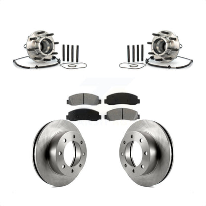 Hub Bearing Assembly Brake Rotor & Pad Front Kit For Ford F-250 Super Duty F-350