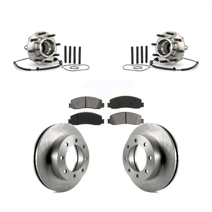 Hub Bearing Brake Rotor & Pads Front Kit For 2008-2010 Ford F-350 Super Duty 4WD