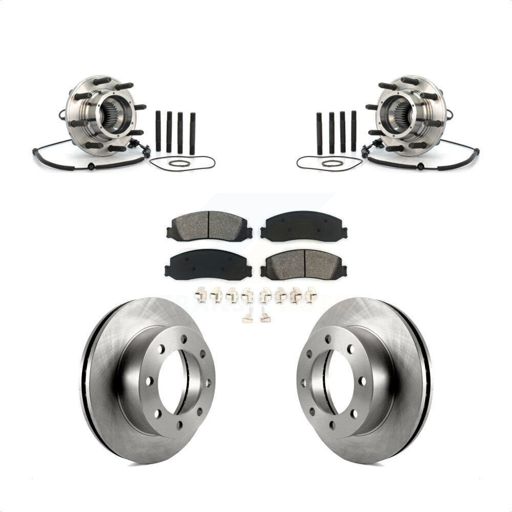 Hub Bearing Disc Brake Rotor & Pads Front Kit For 2010 Ford F-250 Super Duty 4WD