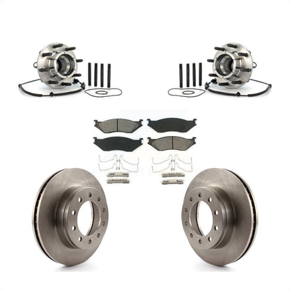 Hub Bearing Disc Brake Rotor Pads Front Kit For 2010 Ford F-550 Super Duty 4 X