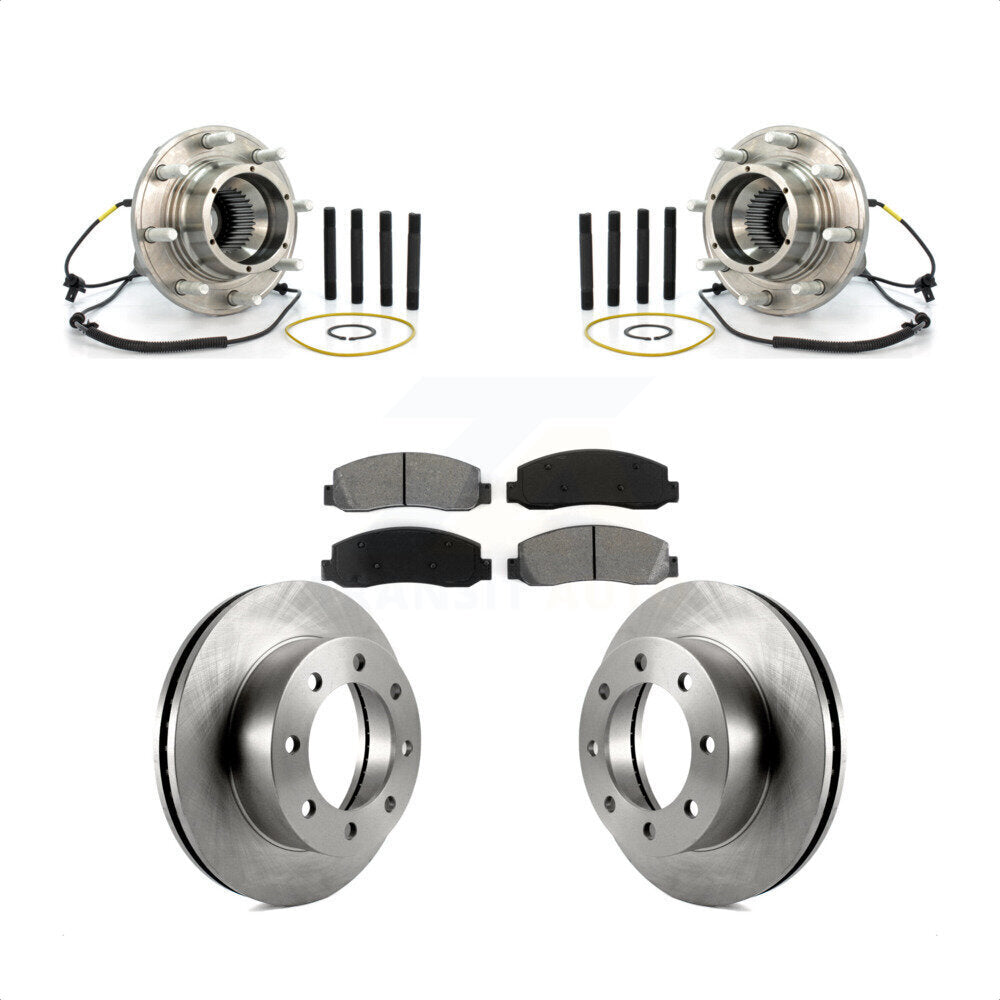Hub Bearing Assembly Disc Brake Rotor & Pads Front Kit For Ford F-250 Super Duty
