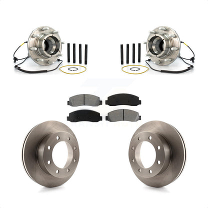 Hub Bearing Assembly Brake Rotor And Pad Front Kit For Ford F-350 Super Duty 4WD