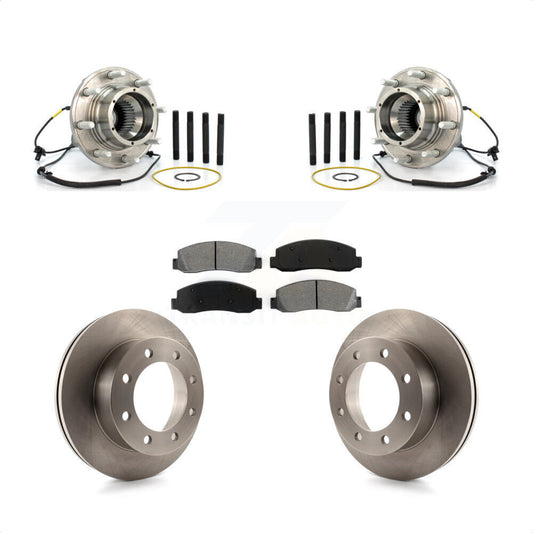 Hub Bearing Assembly Brake Rotor And Pad Front Kit For Ford F-350 Super Duty 4WD