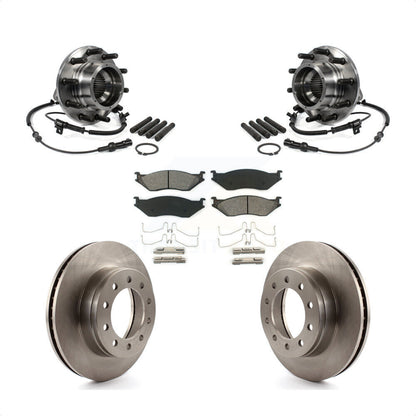 Hub Bearing Brake Rotor Pads Front Kit For 2005-2010 Ford F-550 Super Duty 4 X