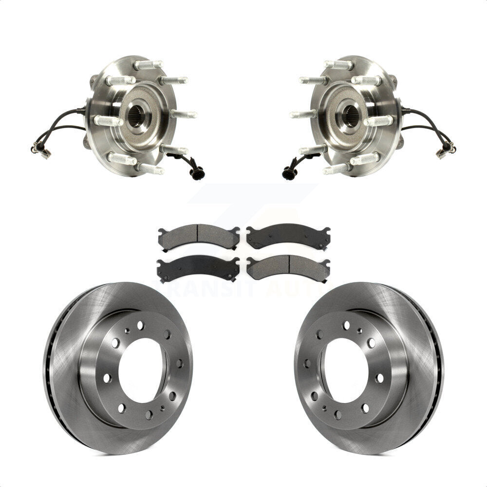 Hub Bearing Brake Rotor Pad Front Kit For GMC Chevrolet Sierra 2500 HD Silverado
