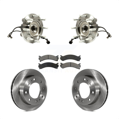 Hub Bearing Brake Rotor Pad Front Kit For GMC Chevrolet Sierra 2500 HD Silverado