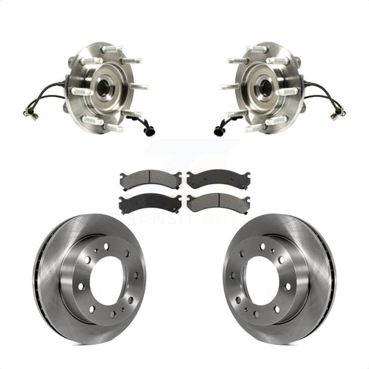 Hub Bearing Brake Rotor Pad Front Kit For GMC Chevrolet Sierra 2500 HD Silverado