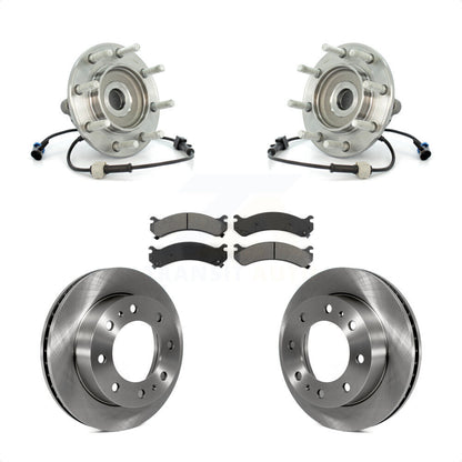 Hub Bearing Brake Rotor & Pads Front Kit For Chevrolet GMC Sierra 3500 Silverado
