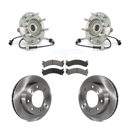 Hub Bearing Brake Rotor & Pads Front Kit For Chevrolet GMC Sierra 3500 Silverado