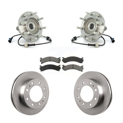 Hub Bearing Brake Rotor & Pads Front Kit For Chevrolet GMC Sierra 3500 Silverado
