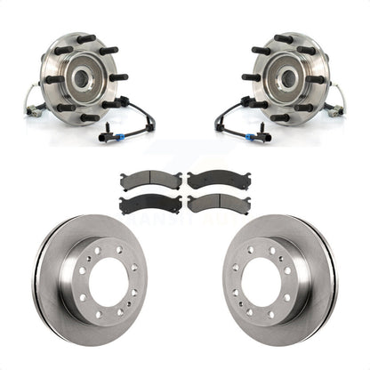 Hub Bearing Brake Rotor & Pads Front Kit For GMC Sierra 3500 Chevrolet Silverado