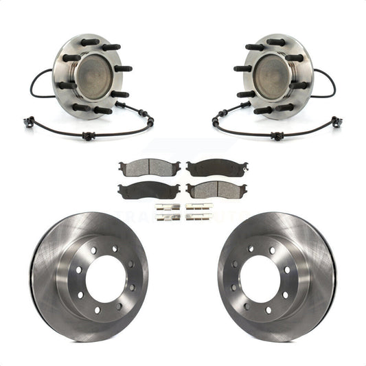 Hub Bearing Disc Brake Rotor Pad Front Kit For 2003-2005 Dodge Ram 2500 3500 RWD