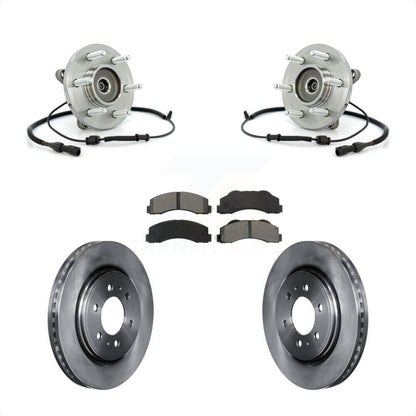 Hub Bearing Brake Rotor Pads Front Kit For Ford Expedition Lincoln Navigator 4WD
