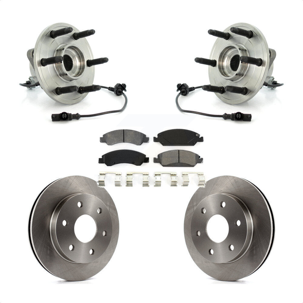 Hub Bearing Assembly Disc Brake Rotors And Pads Front Kit For GMC Sierra 1500