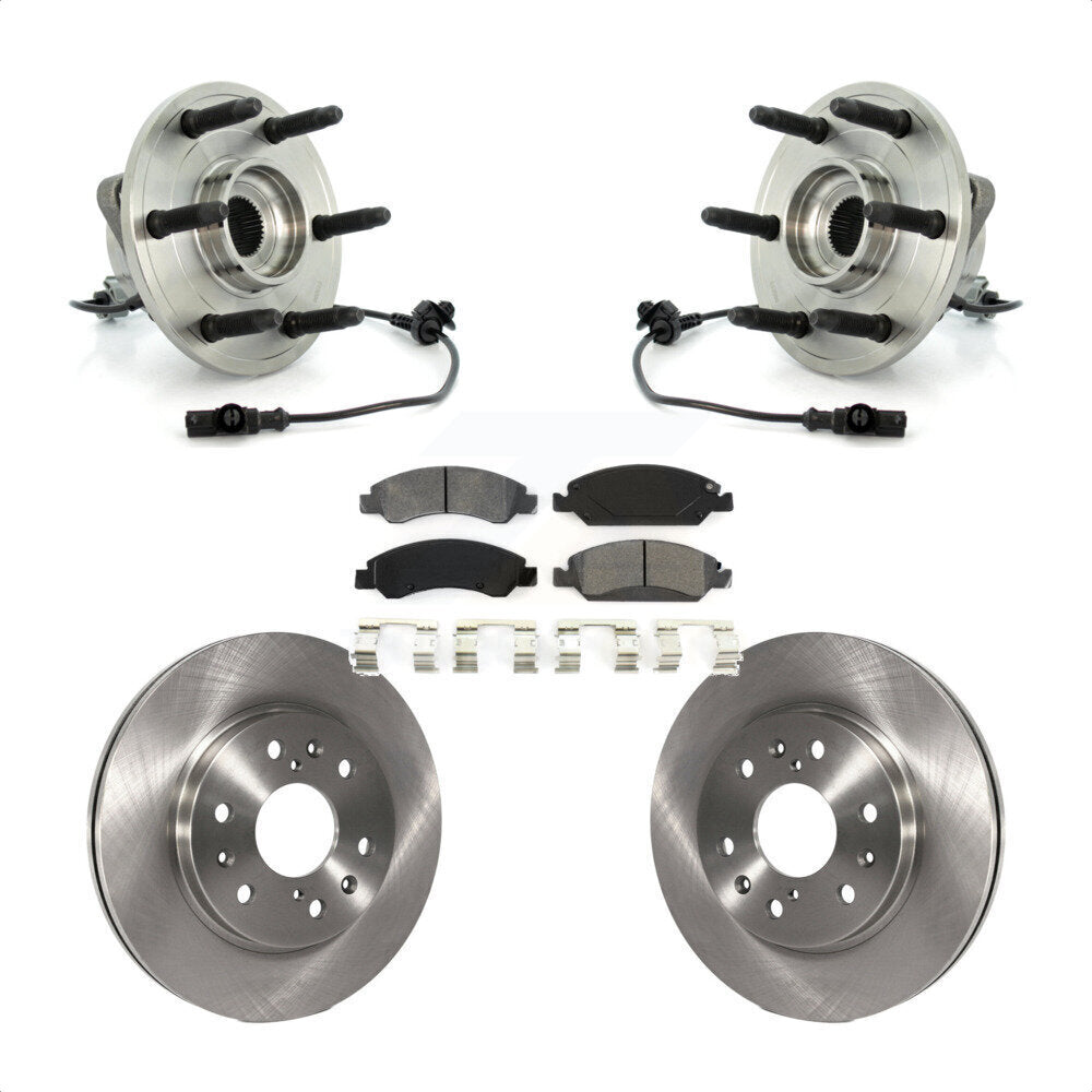 Hub Bearing Brake Rotor Pad Front Kit For Chevrolet GMC Sierra 1500 Silverado XL