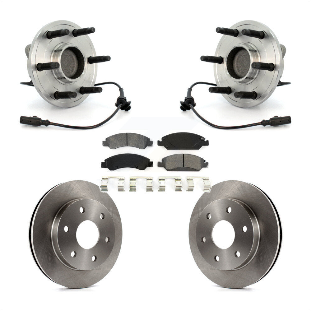 Hub Bearing Assembly Disc Brake Rotors And Pads Front Kit For GMC Sierra 1500