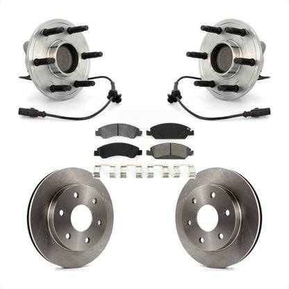Hub Bearing Assembly Disc Brake Rotors And Pads Front Kit For GMC Sierra 1500
