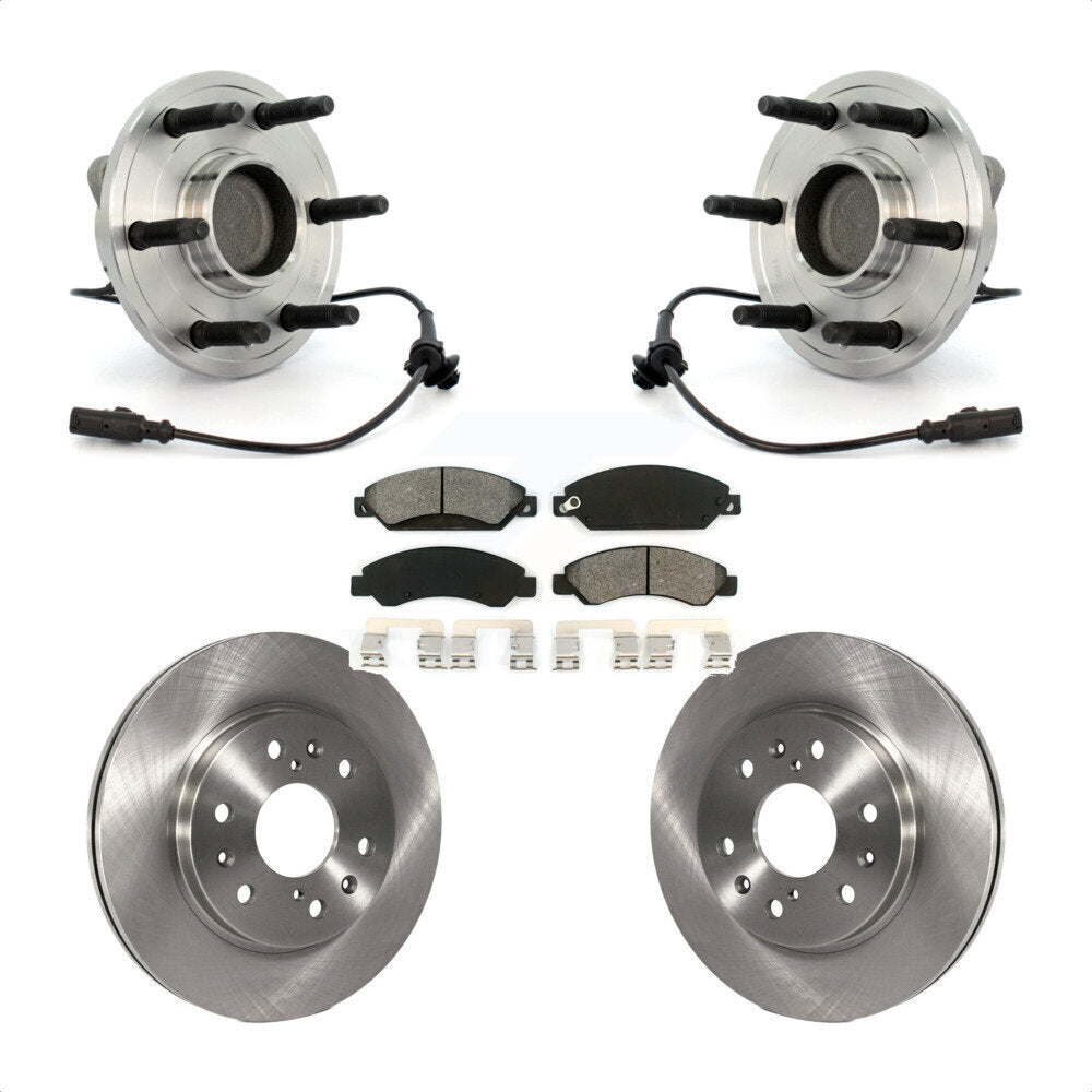 Hub Bearing Brake Rotor Pad Front Kit For Chevrolet Avalanche GMC Tahoe Cadillac