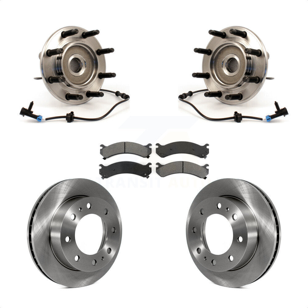 Hub Bearing Brake Rotor Pad Front Kit For Chevrolet GMC Sierra 2500 HD Silverado