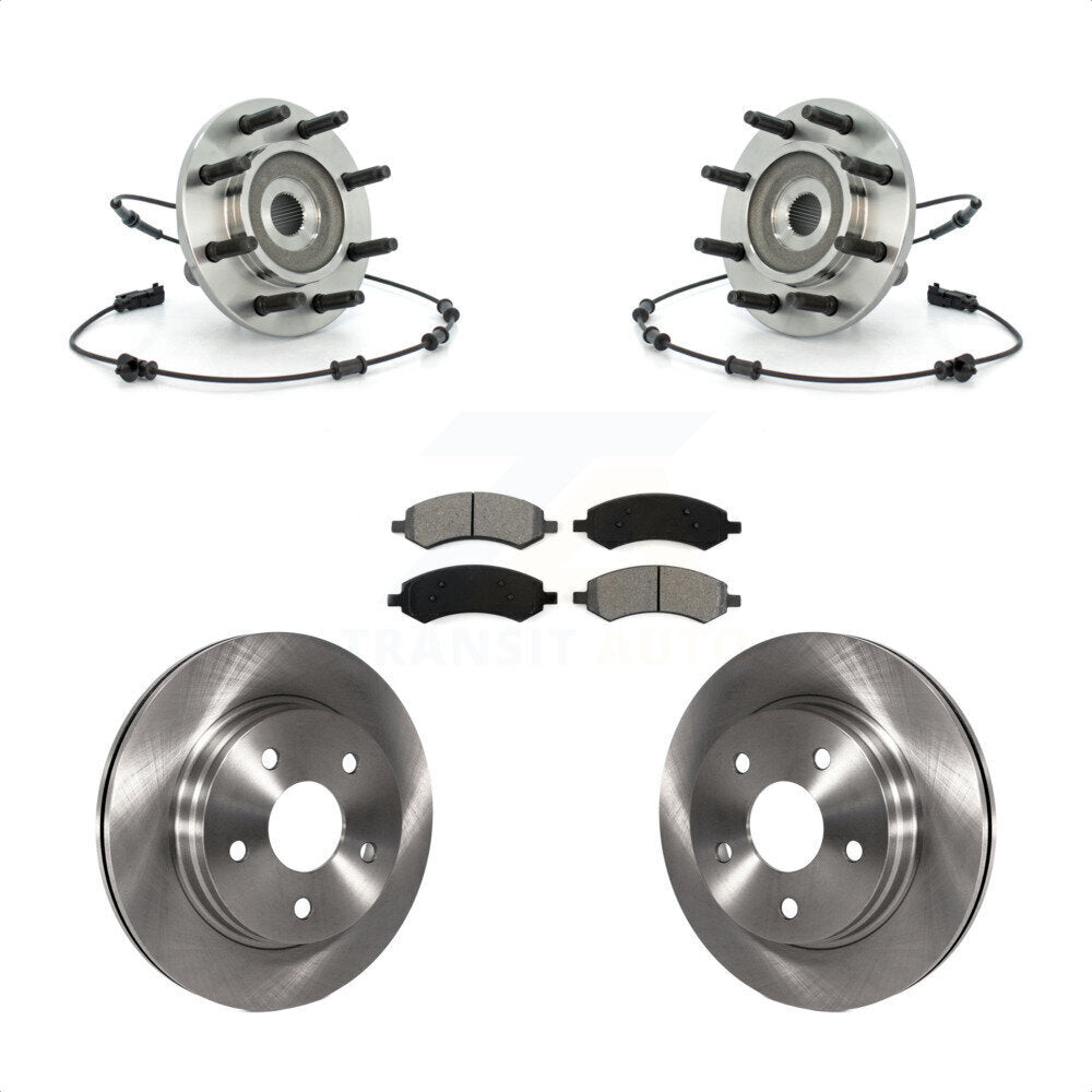 Hub Bearing Brake Rotor Pad Front Kit For 07-08 Dodge Ram 1500 With 8 Lug Wheels