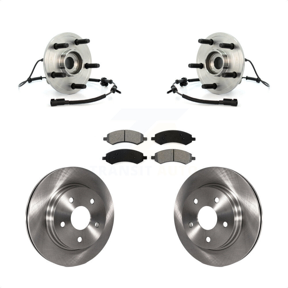 Hub Bearing Assembly Disc Brake Rotors And Pads Front Kit For Dodge Ram 1500