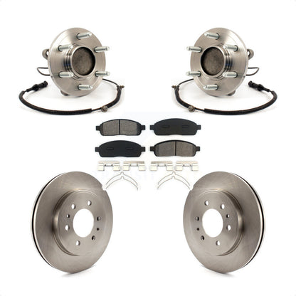 Hub Bearing Assembly Disc Brake Rotor And Pads Front Kit For 2009 Ford F-150 RWD