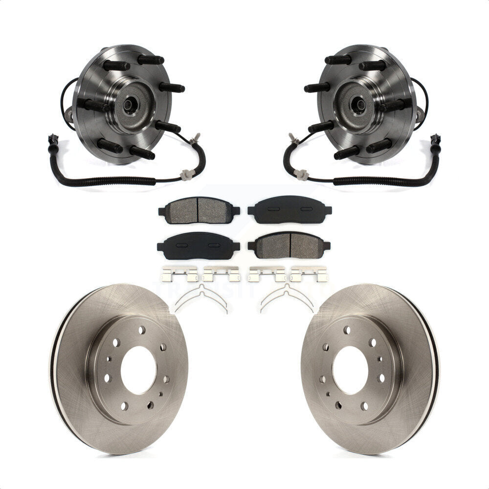 Hub Bearing Assembly Disc Brake Rotor Pads Front Kit For 2009 Ford F-150 RWD/4WD