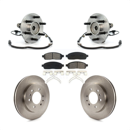 Hub Bearing Assembly Disc Brake Rotor And Pads Front Kit For 2009 Ford F-150 4WD
