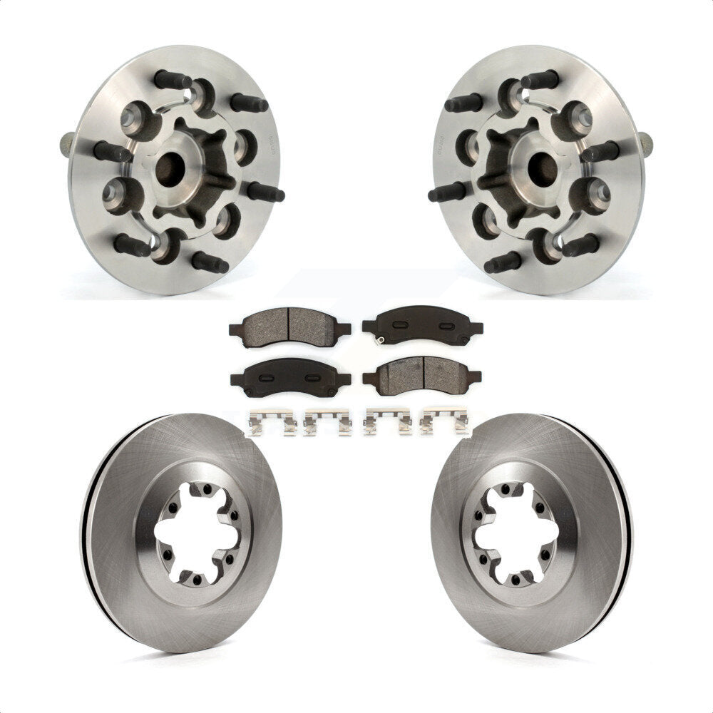 Hub Bearing Assembly Brake Rotor Pad Front Kit For Chevrolet Colorado GMC Canyon