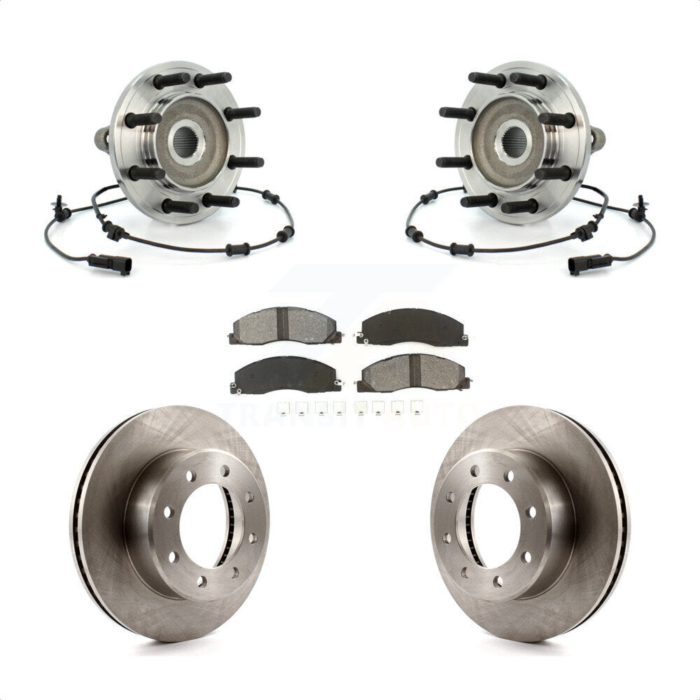 Hub Bearing Assembly Disc Brake Rotor Pads Front Kit For Dodge Ram 2500 3500 4WD
