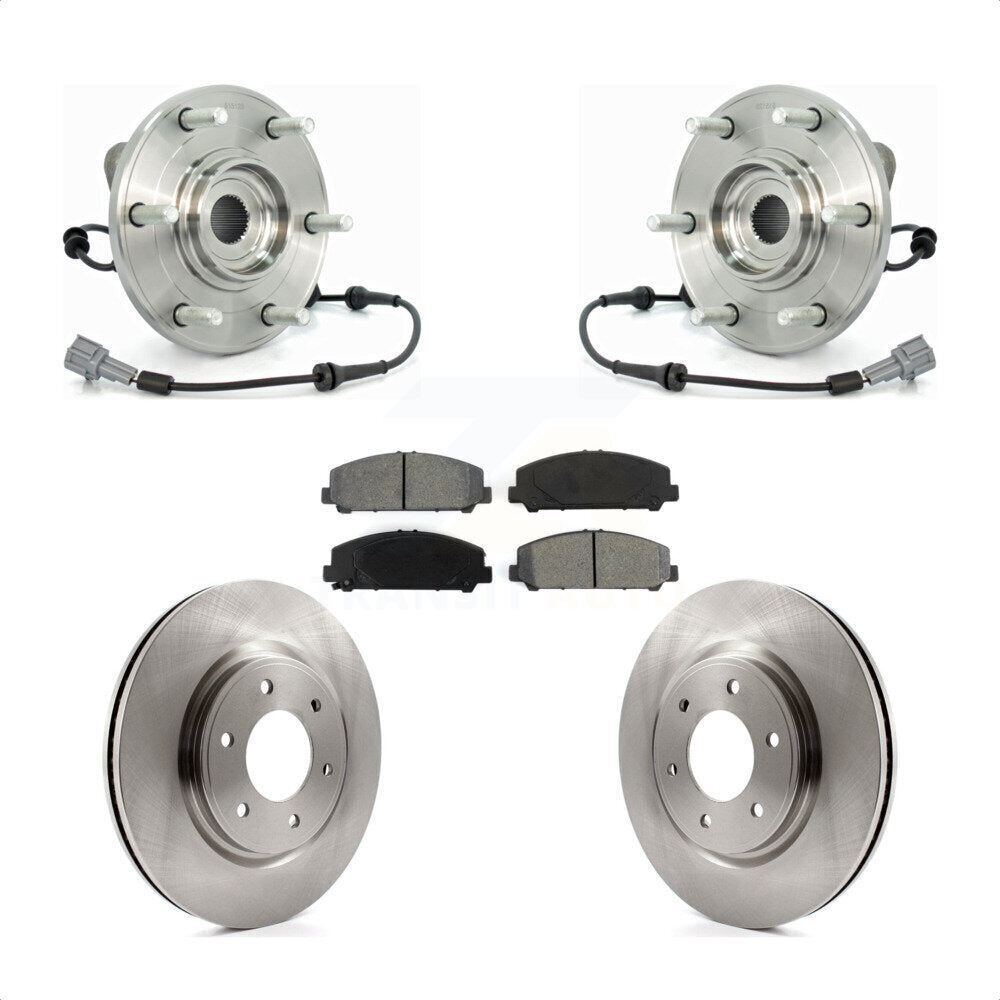 Hub Bearing Disc Brake Rotor Pad Front Kit For Nissan TITAN Armada INFINITI QX56