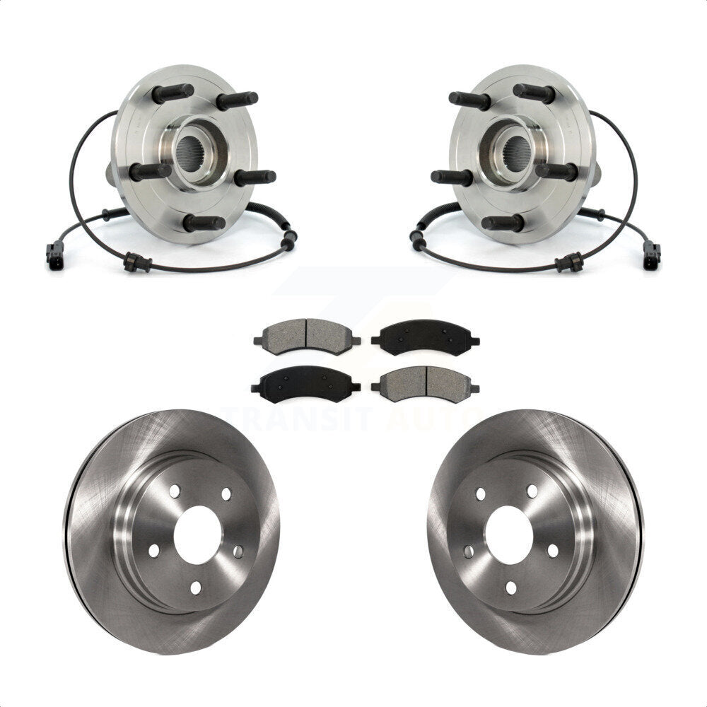 Hub Bearing Assembly Disc Brake Rotors And Pads Front Kit For Dodge Ram 1500