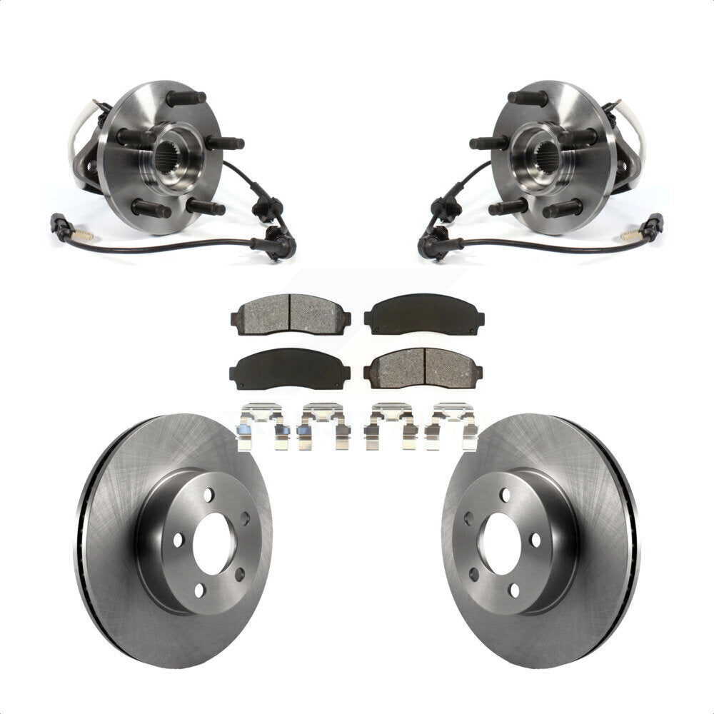 Hub Bearing Assembly Brake Rotor & Pad Front Kit For Ford Ranger Mazda B4000 4WD