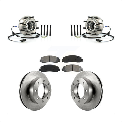 Hub Bearing Brake Rotor & Pad Front Kit For 2011 Ford F-350 Super Duty F-250 4WD
