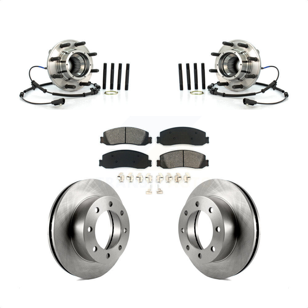 Hub Bearing Brake Rotor & Pad Front Kit For 2012 Ford F-350 Super Duty F-250 4WD