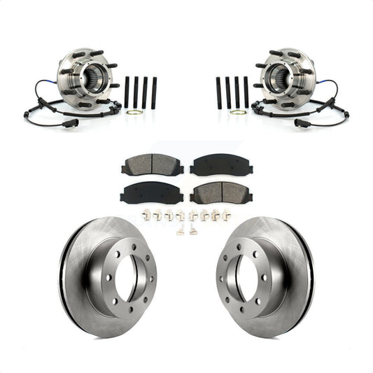 Hub Bearing Brake Rotor & Pad Front Kit For 2012 Ford F-350 Super Duty F-250 4WD