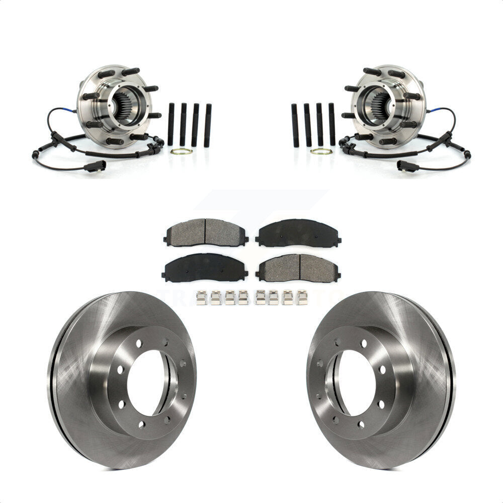 Hub Bearing Disc Brake Rotor & Pad Front Kit For Ford F-250 Super Duty F-350 4WD